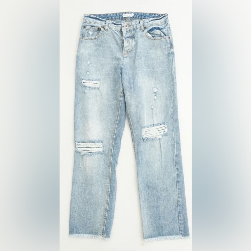Avec Les Filles Distressed Straight Leg